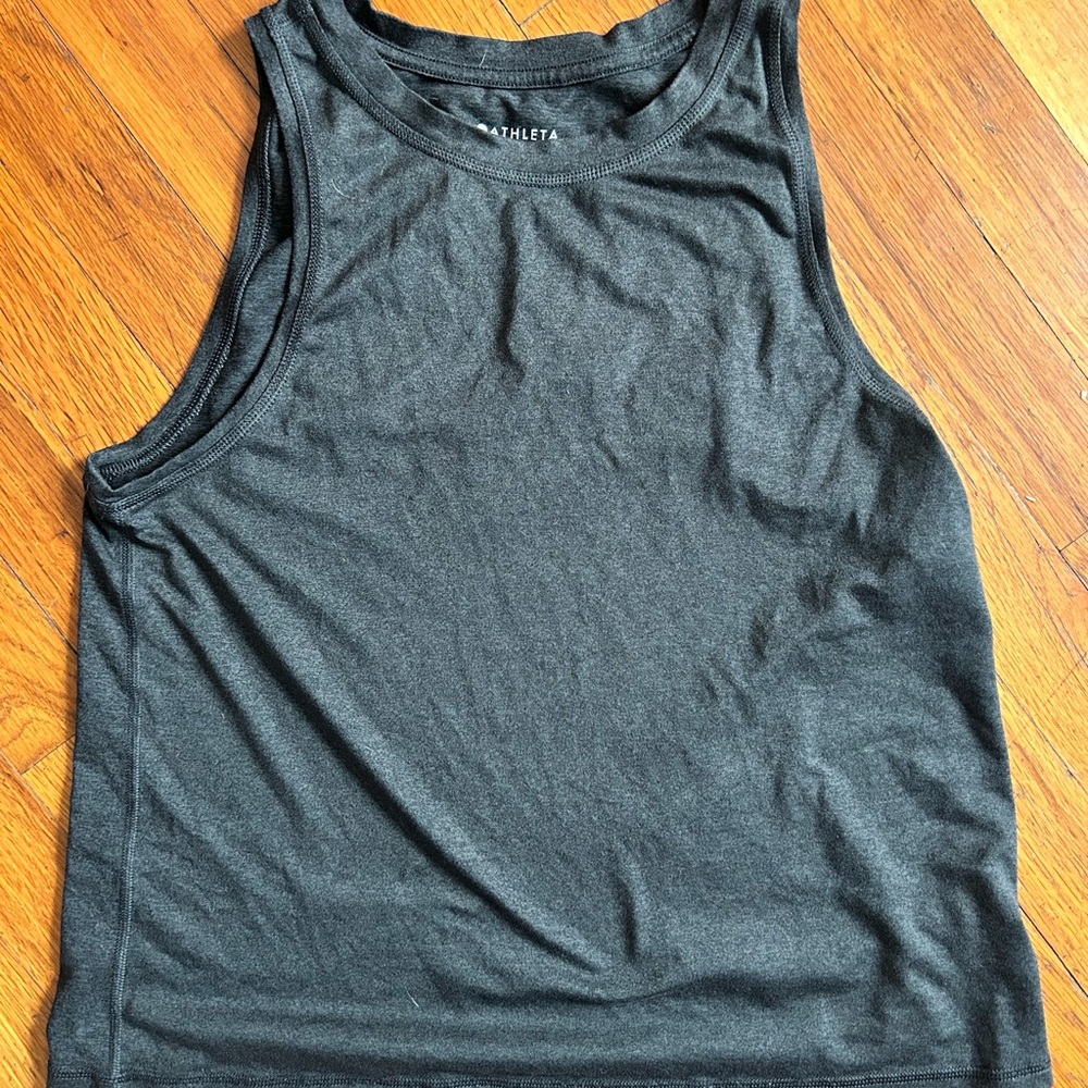 Athleta Dark Gray Muscle Tee Sleeveless